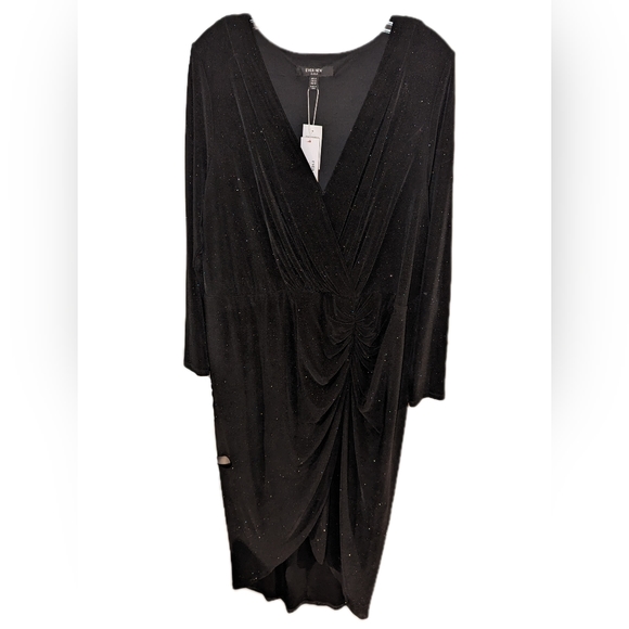 EVERNEW Rory Curve Glitter Ruched Midi Dress NWT - Picture 4 of 7